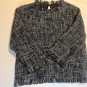 Zara Black and White Tweed Shirt Size Medium